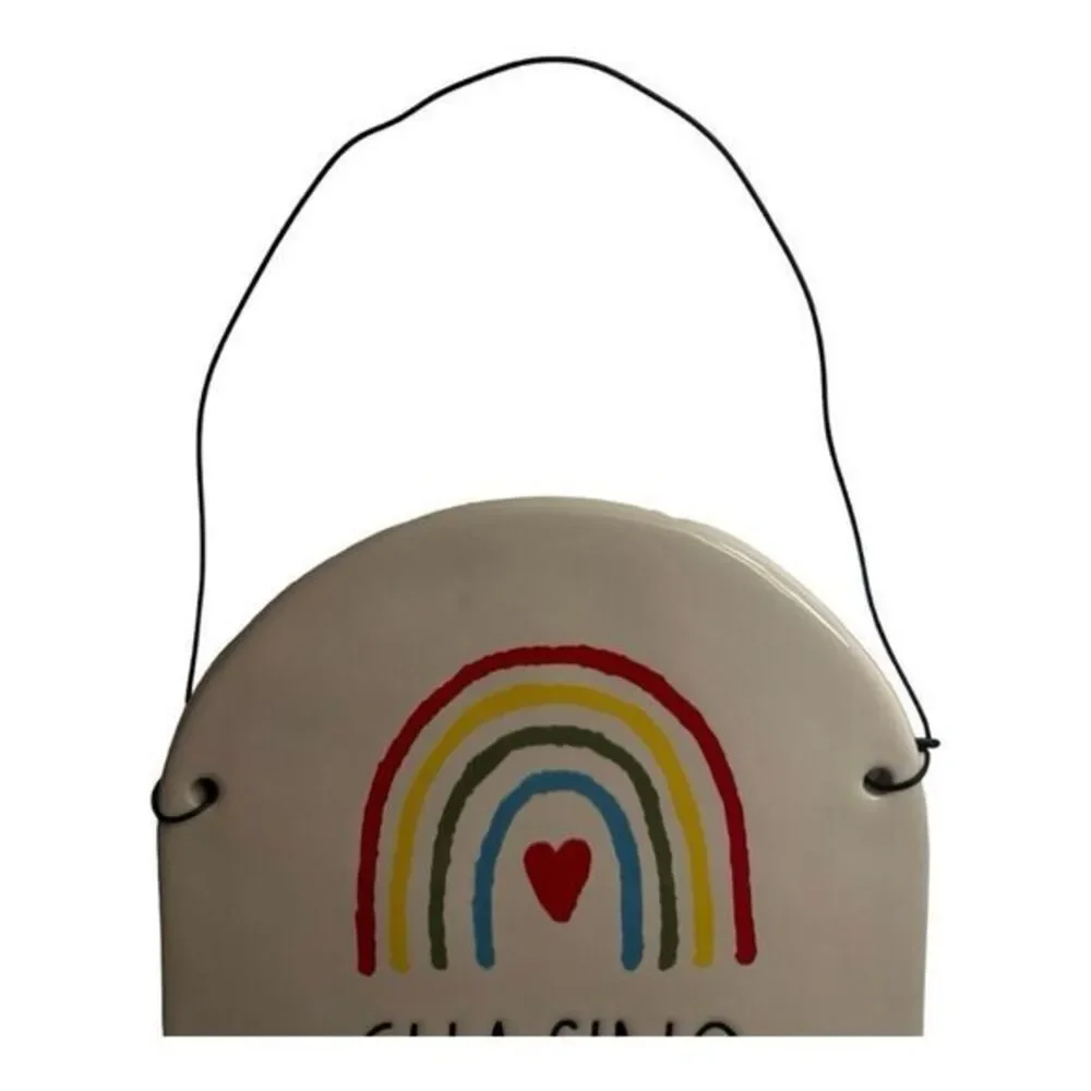 Rae Dunn Chasing Rainbows Sign Wall Decor Rainbow Heart‎ Farmhouse Style